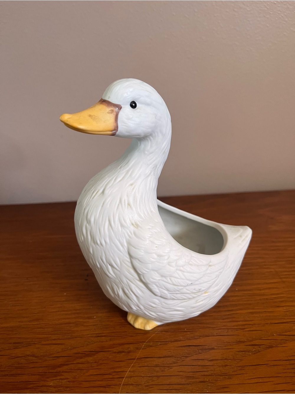 Vintage Ceramic Small Goose Planter / Decor